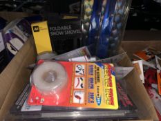 30 PIECE MIXED LOT INCLUDING TOURING CAR STRIPS, RESCUE TAPE, SNOW SHOVELS ETC