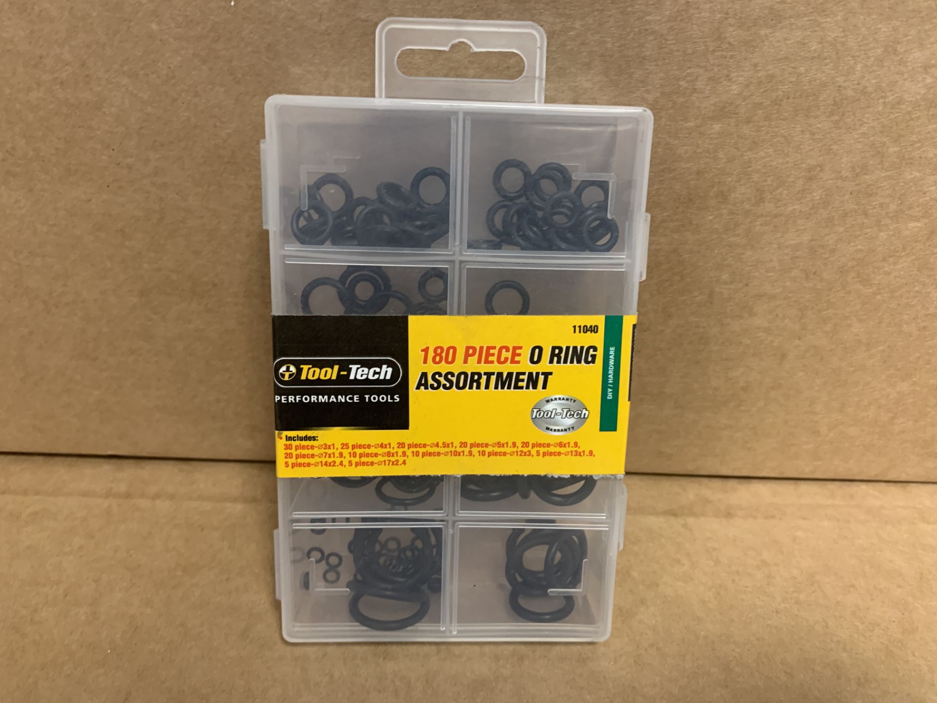 72 X NEW PACKAGED TOOL TECH 180 PIECE O RING ASSORTMENT SETS