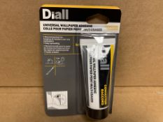 72 x NEW PACKAGED DIALL UNIVERSAL WALLPAPER ADHESIVE. 50G. RECOMMENDED FOR HANGING ALL BORDERS