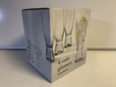 5 x NEW BOXED SETS OF 4 DEBENHAMS OSLO GLASSES. PRICE MARKED AT £20 PER SET (425/13)
