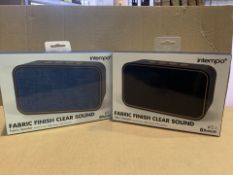 4 X BRAND NEW ITEMPO FABRIC FINISH CLEAR SOUND BLUETOOTH SPEAKERS (1098/13)