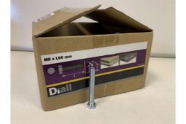 20 X 4KG BOXES OF DIALL M8 X L60MM HEX BOLTS LOOSE (781/13)