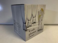 5 x NEW BOXED SETS OF 4 DEBENHAMS OSLO GLASSES. PRICE MARKED AT £20 PER SET (426/13)