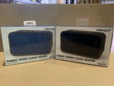 4 X BRAND NEW ITEMPO FABRIC FINISH CLEAR SOUND BLUETOOTH SPEAKERS (1100/13)