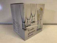 5 x NEW BOXED SETS OF 4 DEBENHAMS OSLO GLASSES. PRICE MARKED AT £20 PER SET (428/13)