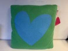 10 X BRAND NEW AGATHA RUIZ DE LA PRADA CORAZON AZUL VERDE CUSHIONS 45 X 45CM RRP £40 EACH (330/13)