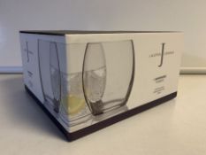 5 x NEW BOXED SETS OF 4 JASPER CONRAN DAVENPORT CRYSTAL TUMBLERS. PRICE MARKED AT £25 PER SET (430/