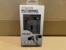 12 x BRAND NEW INTEMPO METALLICS WS20 EARPHONES (1109/13)