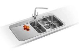 NEW (REF7) 1 x Franke Sinos Snx 251 1.5b LH Inset Kitchen Sink Stainless Steel. Cabinet Size 600.