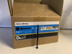 2 X NEW SEALED 4KG BOXES OF DIALL 4.8xL90MM PH2 SCREWS
