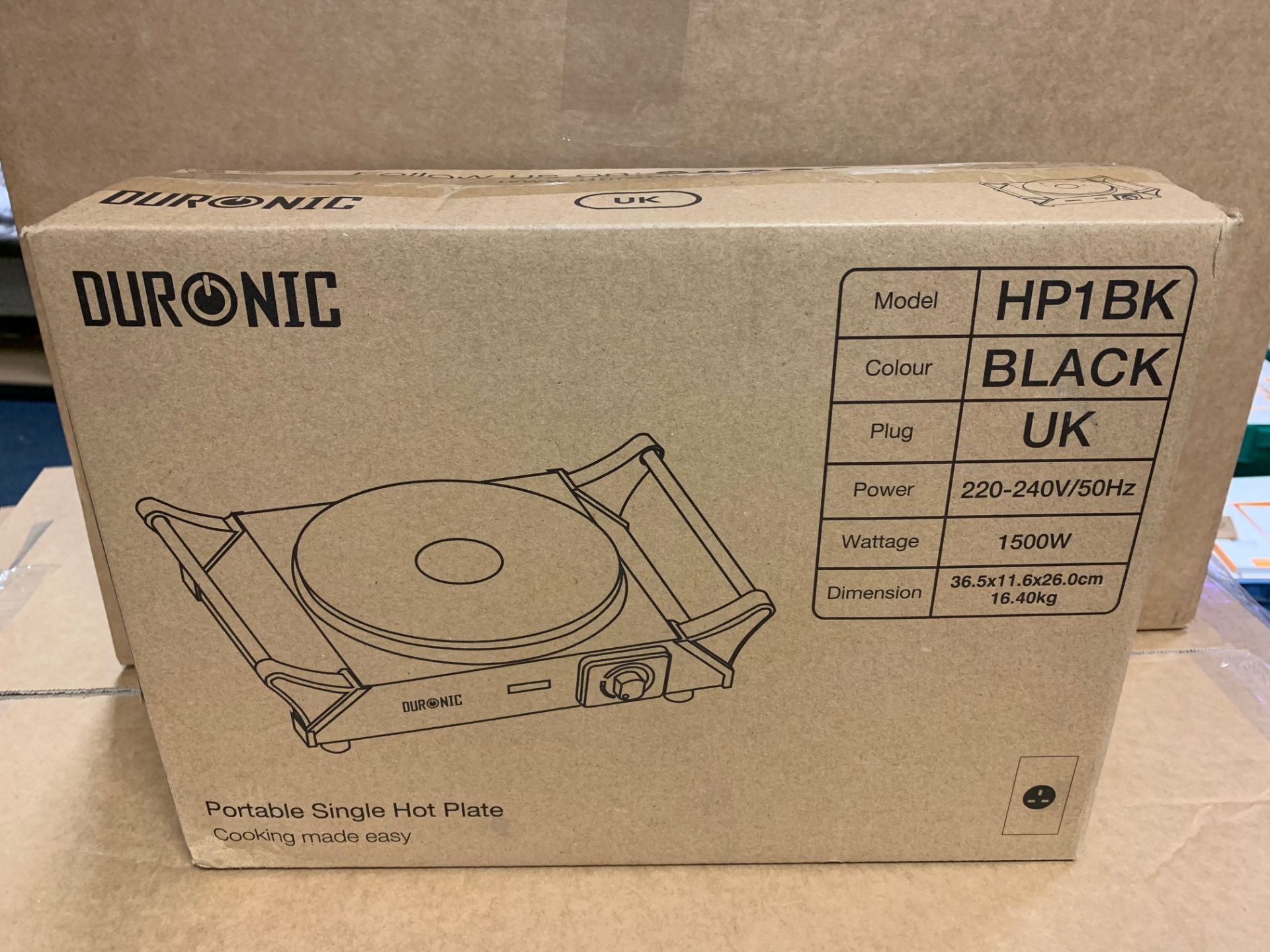 1 X NEW & BOXED DURONIC PORTABLE SINGLE HOT PLATE