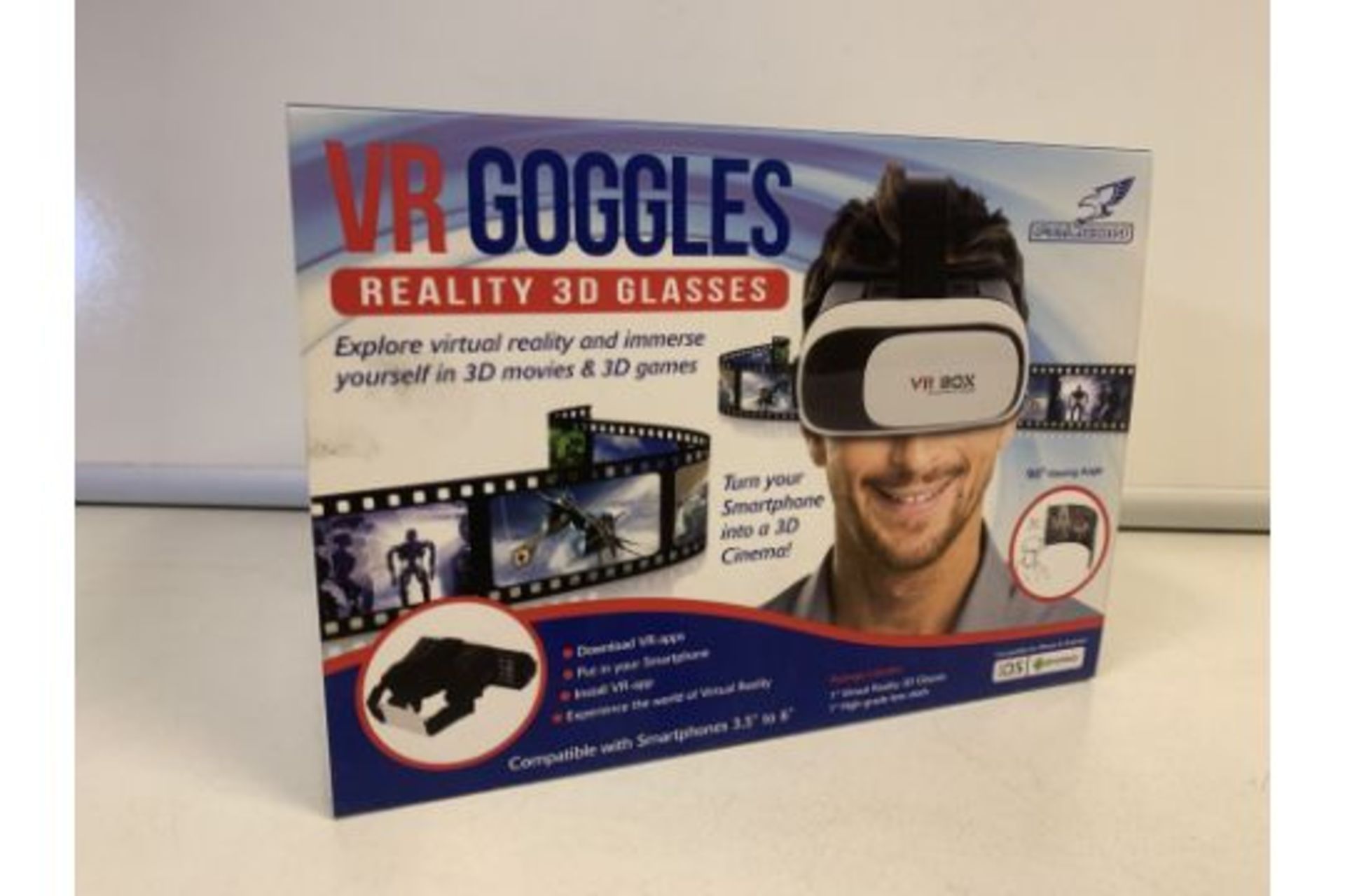 5 X NEW BOXED FALCON VR GOGGLES. REALITY 3D GLASSES