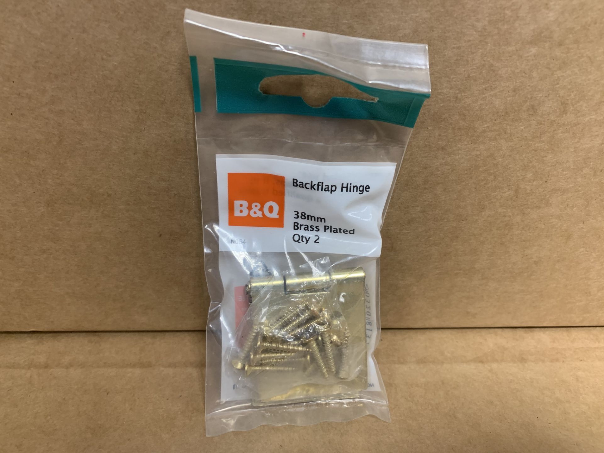 10 X NEW SETS OF 2 B & Q BACKFLAP HINGES 38MM BRASS PLATED