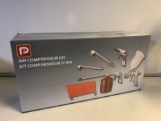 NEW BOXED PP 5 PIECE AIR COMPRESSOR KIT