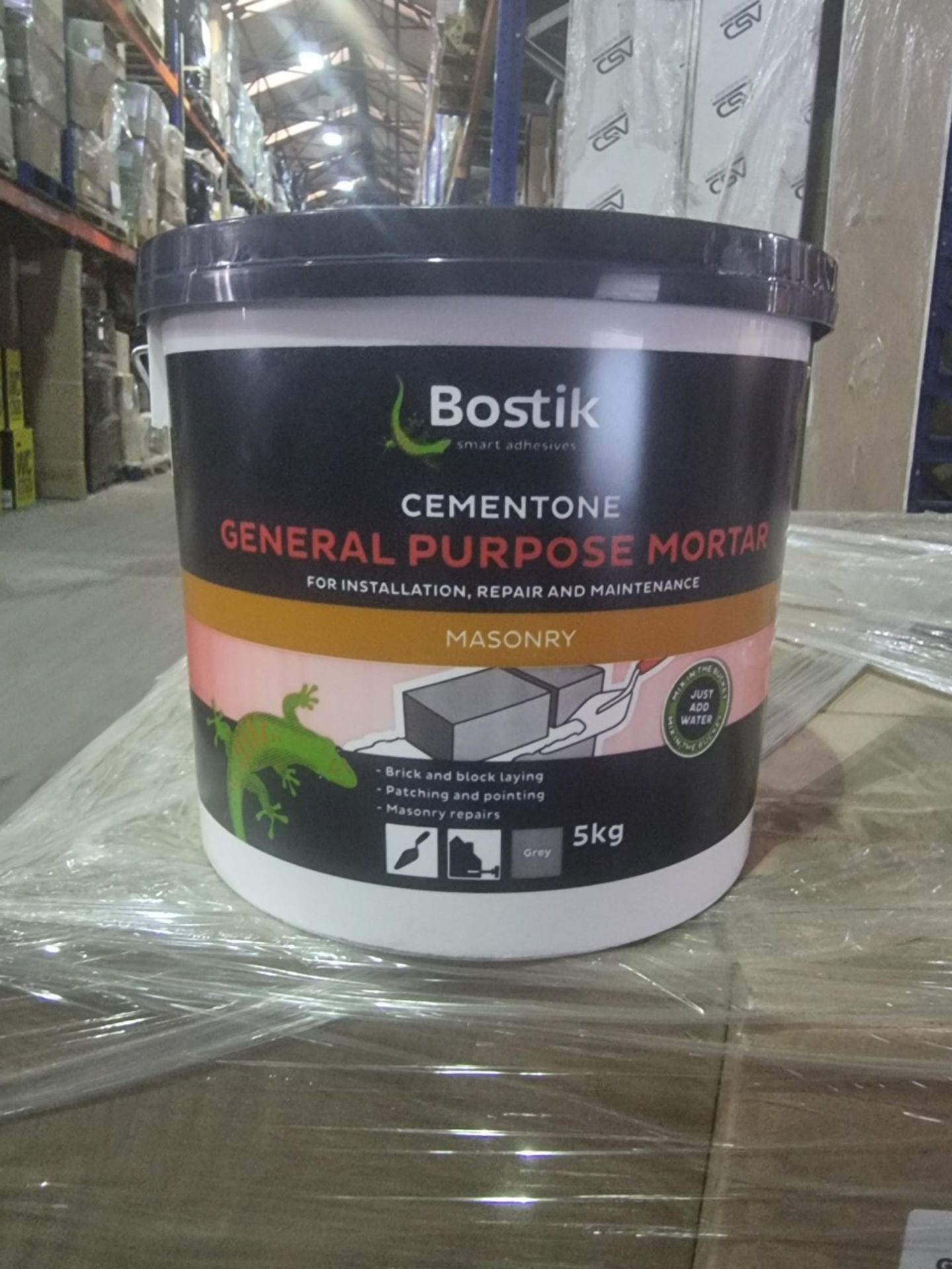 PALLET TO CONTAIN 60 x 5KG TUBS OF BOSTIK CEMENTONE GENERAL PURPOSE MORTAR
