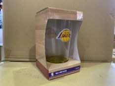 25 X BRAND NEW INDIVIDUALLY RETAIL PACKAGED LA LAKERS 160Z GLASS