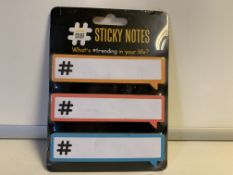 144 X BRAND NEW HASHTAG STICKY NOTE GIFT SETS IN 3 BOXES