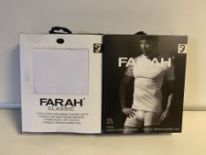 5 X BRAND NEW PACKS OF 2 FARAH CLASSIC WHITE T SHIRTS SIZE MEDIUM