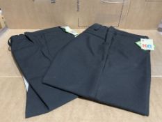 (NO VAT) 11 X BRAND NEW 2 PACK OF GIRLS BLACK TROUSERS SIZE 10-11