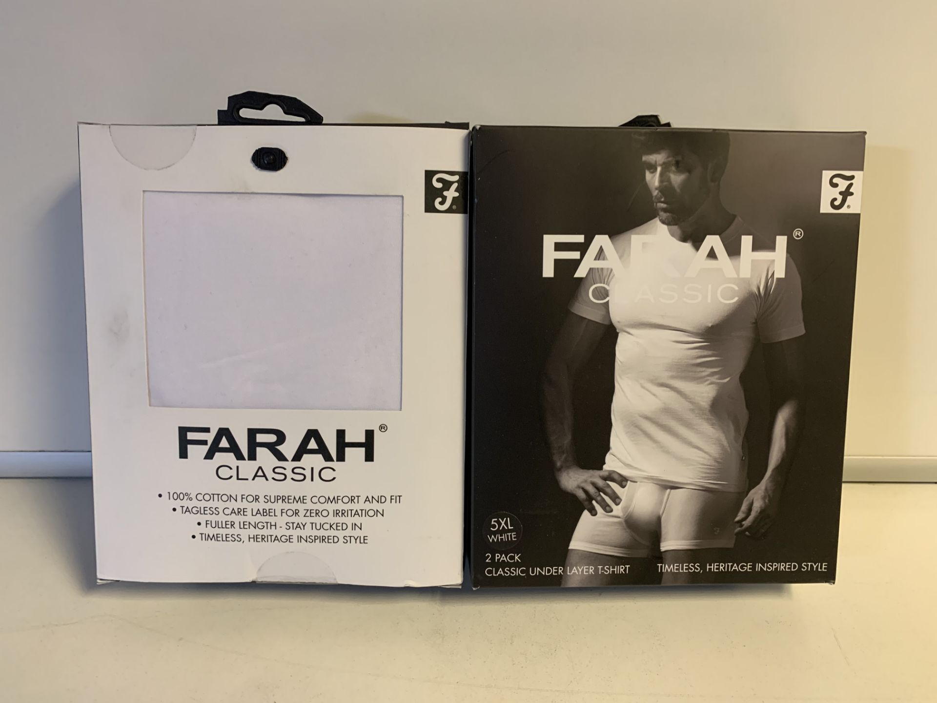 5 X BRAND NEW PACKS OF 2 FARAH CLASSIC WHITE T SHIRTS SIZE 3XL