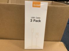 107 X BRAND NEW GRITIN USB CABLE 3 PACKS