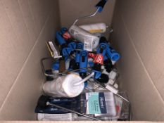 100 PIECE MIXED DIY LOT INCLUDING PAINT BRUSHES, ROLLERS, SLEEVES ETC