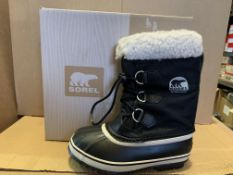 (NO VAT) 3 X BRAND NEEW SOREL YOOT PAC NYLON BLACK BOOTS SIZE J1