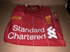 (NO VAT) 6 X BRAND NEW LIVERPOOL FC HOME KITS SIZE MEDIUM BOYS