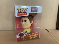 60 X BRAND NEW BOXED TOY STORY WOODY GIANT 3D PUZZLE ERASERS IN 5 BOXES