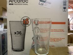 72 X BRAND NEW ARCOROC PROFESSIONAL GLASSWARE THE ULTIMATE PINT GLASSES IN 2 BOXES