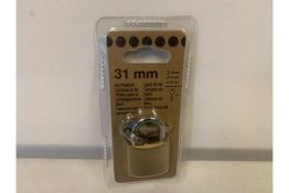 50 X BRAND NEW 31MM IRON PADLOCKS WITH 3 KEYS