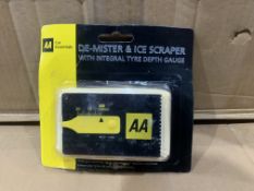 192 X BRAND NEW DE-MISTER AND ICE SCRAPER WITH INTEGRAL TYRE DEPTH GAUGES