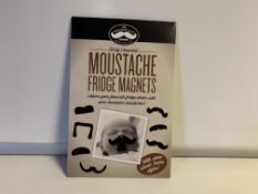 80 X BRAND NEW BOXED PACKS OF ASSORTED MOUSTACHE FRIDGE MAGNETS IN 4 BOXES