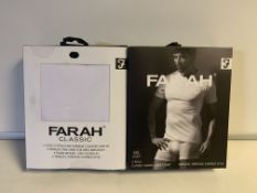 5 X BRAND NEW PACKS OF 2 FARAH CLASSIC WHITE T SHIRTS SIZE MEDIUM