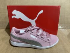 (NO VAT) 5 X BRAND NEW PUMA SOFTFOAM VIKKY RIBBON PINK TRAINERS SIZE J4