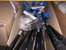 50 PIECE MIXED DIY LOT INCLUDING TELESCOPIC EXTENSION POLES, SLEEVES, PAINTBRUSHES ETC