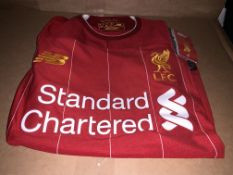 (NO VAT) 4 X BRAND NEW LIVERPOOL FC HOME KITS SIZE MEDIUM BOYS