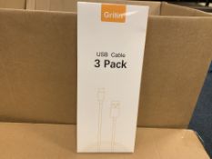 107 X BRAND NEW GRITIN USB CABLE 3 PACKS