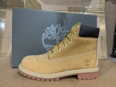 (NO VAT) 2 X BRAND NEW TIMBERLAND WHEAT YELLOW NUBUCK BOOTS SIZE J5