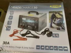 BRAND NEW RING TRADECHARGE30 PROFESSIONAL BATTERY CHARGER AND JUMP STARTER