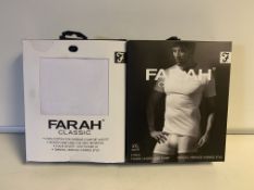 5 X BRAND NEW PACKS OF 2 FARAH CLASSIC WHITE T SHIRTS SIZE MEDIUM