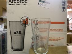 72 X BRAND NEW ARCOROC PROFESSIONAL GLASSWARE THE ULTIMATE PINT GLASSES IN 2 BOXES