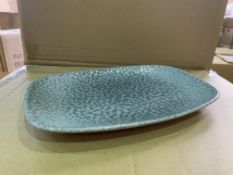 3 X BRAND NEW PACKS OF 12 STUDIO PRINTS RAKU CHEFS OBLONG PLATE TOPAZ BLUE 9 INCH RRP £190 PER PACK