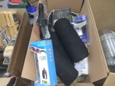 35 PIECE MIXED LOT INCLUDING RING DIGITAL TYRE GAUGE, CAR SEAT ORGANISERS, WHEEL NUT CAPS ETC