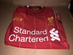 (NO VAT) 6 X BRAND NEW LIVERPOOL FC HOME KITS SIZE MEDIUM BOYS