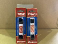 50 X BRAND NEW PACKS OF 6 PATONS SHOE LACES IN 2 BOXES (562/20)