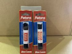 50 X BRAND NEW PACKS OF 6 PATONS SHOE LACES IN 2 BOXES (563/20)