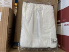 50 X WHITE PP NON WOVEN COVERALLS SIZE LARGE (276/20)