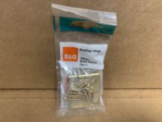 72 x NEW SETS OF 2 B & Q BACKFLAP HINGES 38MM BRASS PLATED (1112/20)