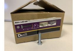 20 X 4KG BOXES OF DIALL M10 X L40MM HEX BOLTS LOOSE (194/20)